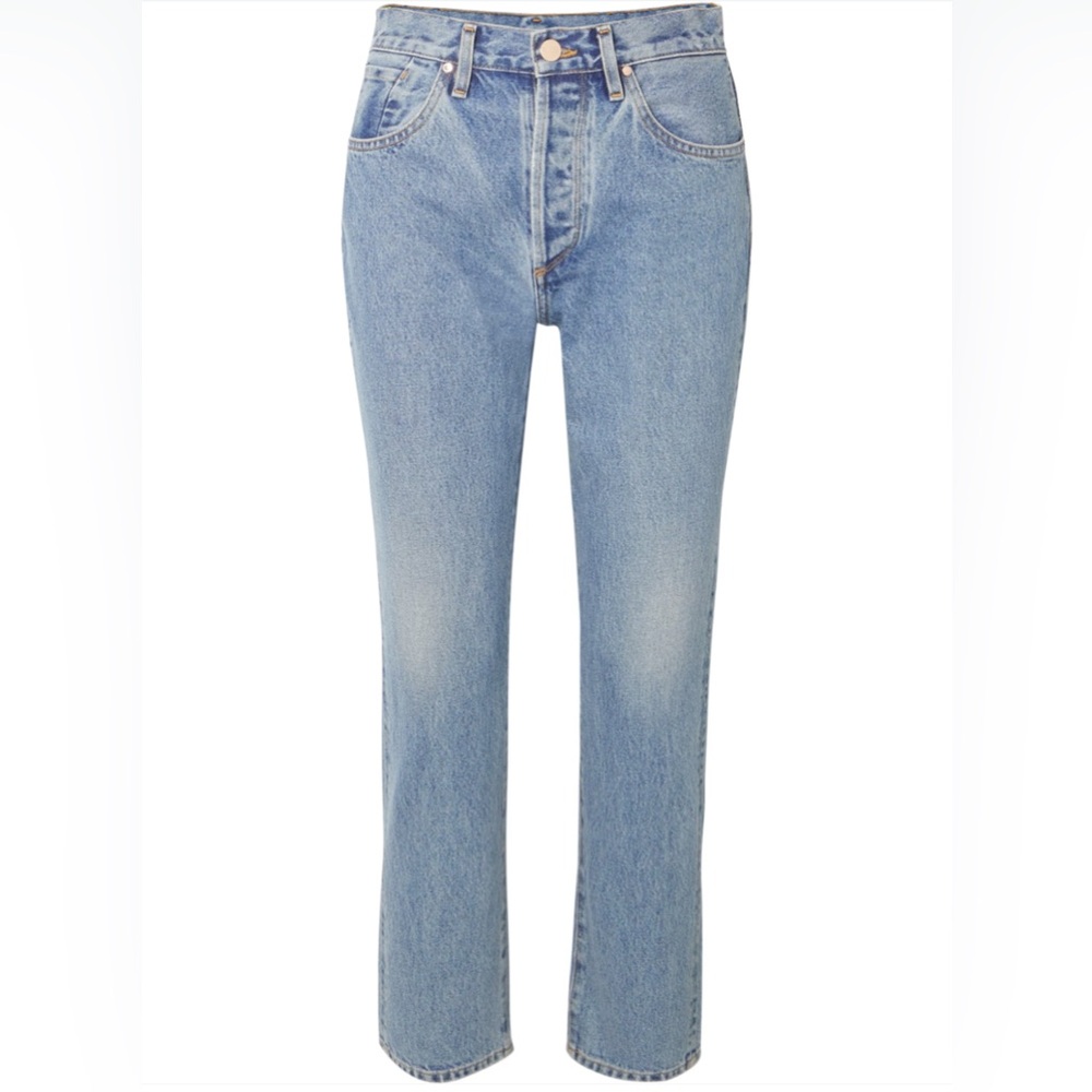 Goldsign The Benefit cropped high-rise straight-leg jeans